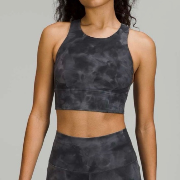 lululemon athletica Other - LULULEMON Diamond Dye Pitch Grey‎ Graphite Grey Wunder Train Longline Bra Size 8